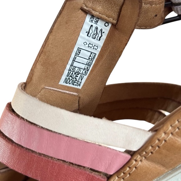 ECCO Flash Huarache Sandals Tan Leather Open Toe Flat Shoes Women's Size 39 8 - Picture 11 of 12